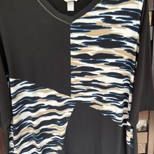 CJ Banks black print top